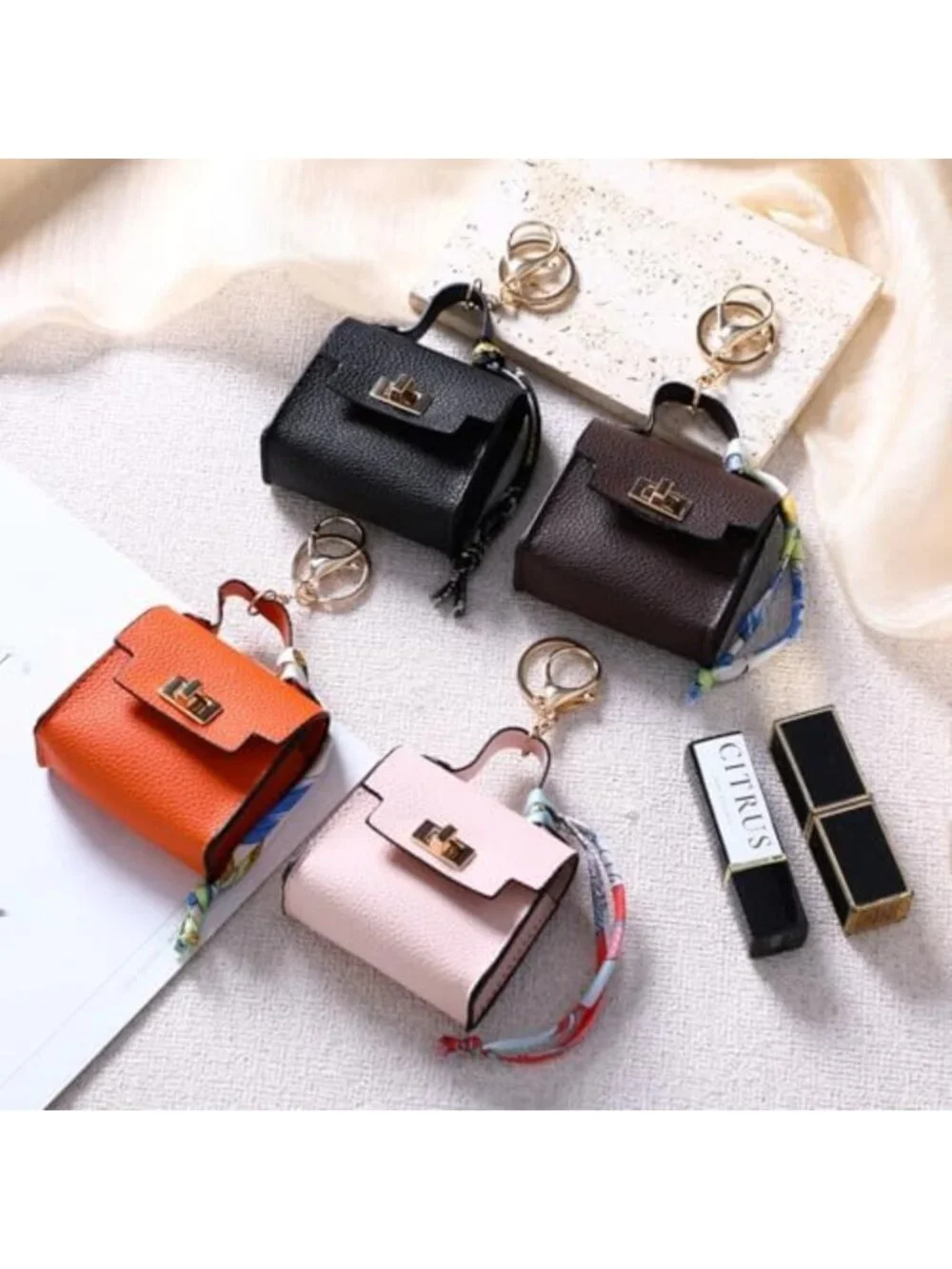 Cute Mini Backpack Keychain Coin Purse - PU Leather Makeup Bag & Change Pouch